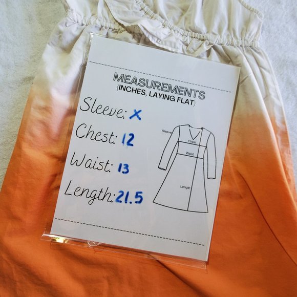 CHEROKEE Ombre Orange/White Sleeveless Ruffled Tank Cotton Dress, 5T - Picture 2 of 6